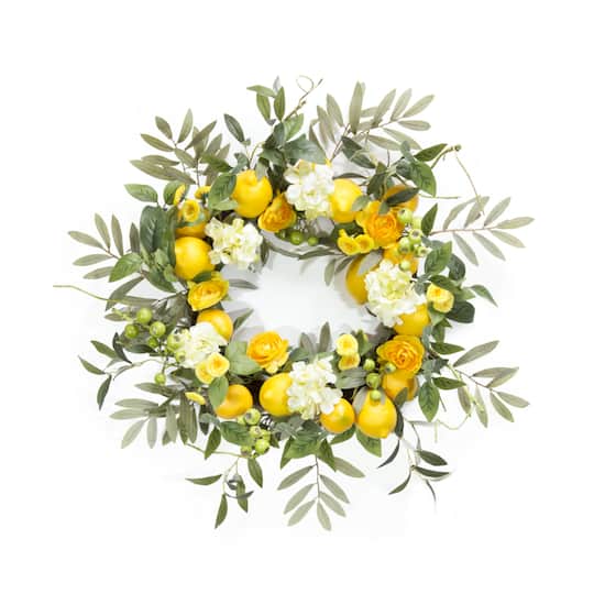 22&#x22; Lemon &#x26; Floral Wreath